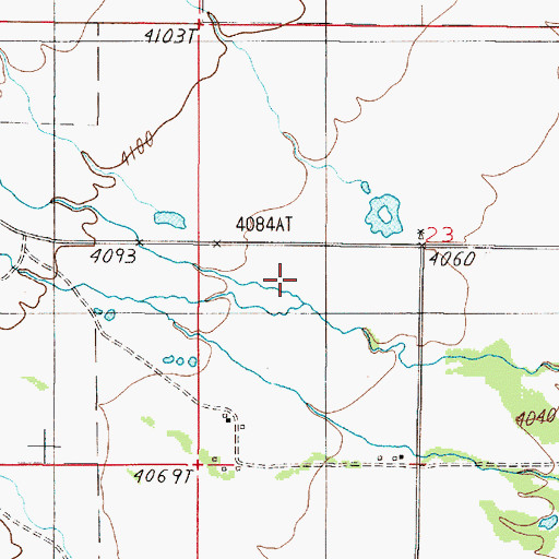 Topographic Map of Swamp Creek, MT