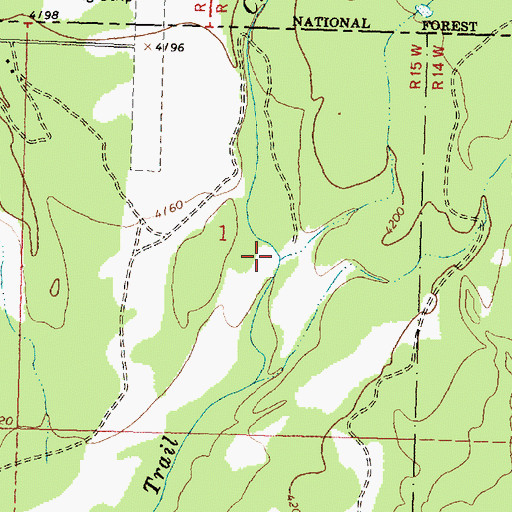 Topographic Map of Swamp Creek, MT