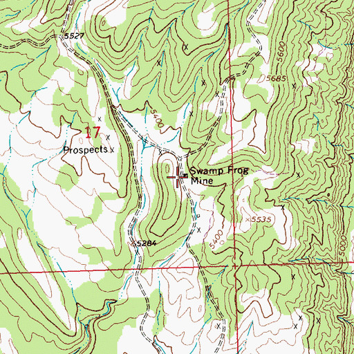 Topographic Map of Swamp Frog Mine, MT