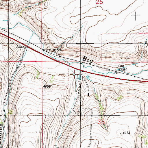 Topographic Map of Swan Coulee, MT