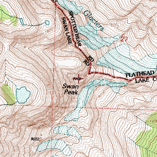 Topographic Map of Swan Peak, MT