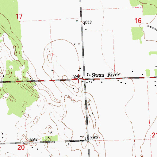 Topographic Map of Swan River, MT