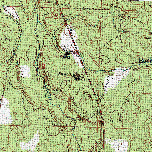 Topographic Map of Swan Valley School, MT