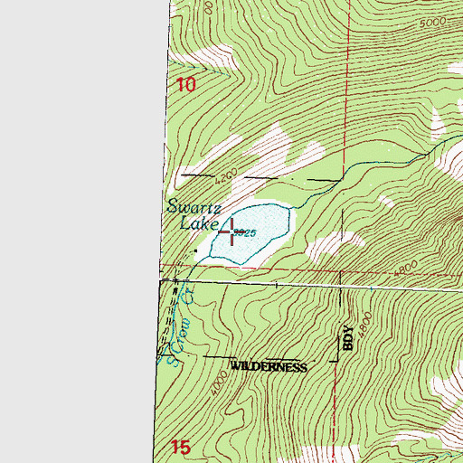 Topographic Map of Swartz Lake, MT