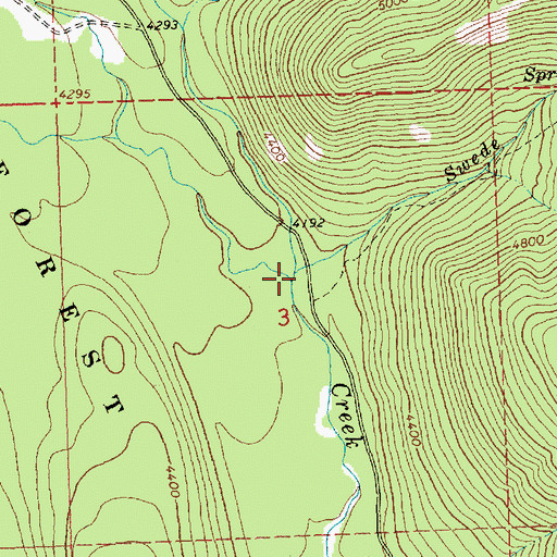 Topographic Map of Swede Creek, MT