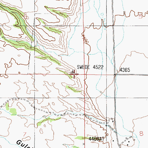 Topographic Map of Swede Ditch, MT