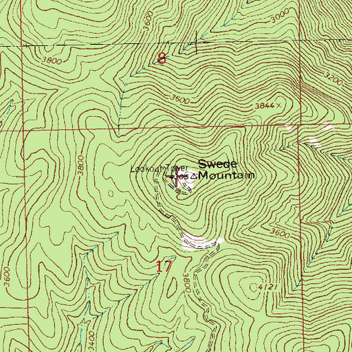 Topographic Map of Swede Mountain, MT