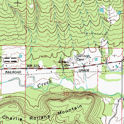 Topographic Map of First Baptist Church, AR