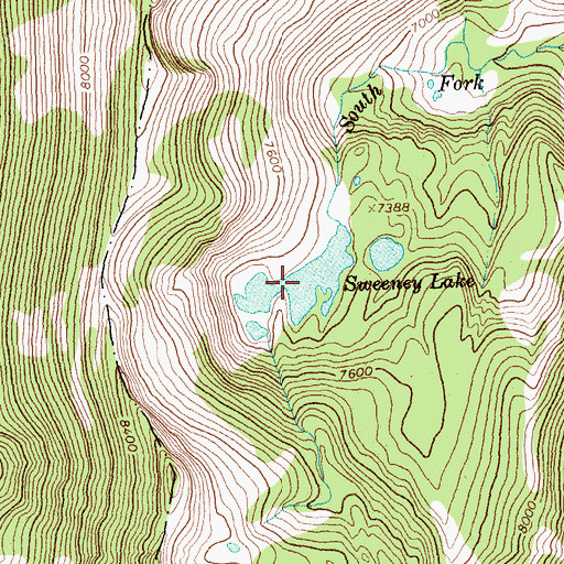 Topographic Map of Sweeney Lake, MT