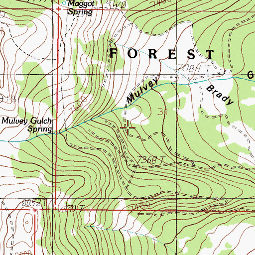 Topographic Map of Sweet Cabin, MT
