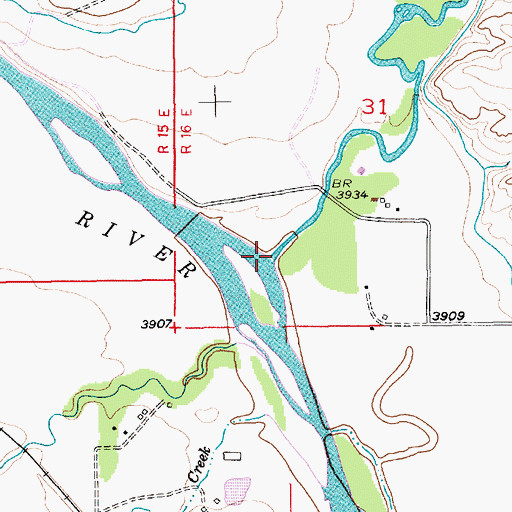 Topographic Map of Sweet Grass Creek, MT