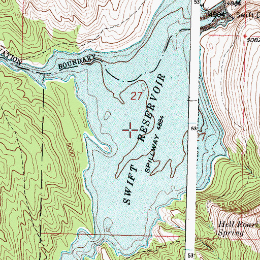 Topographic Map of Swift Reservoir, MT