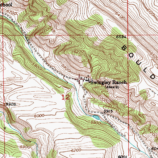 Topographic Map of Swingley Ranch, MT