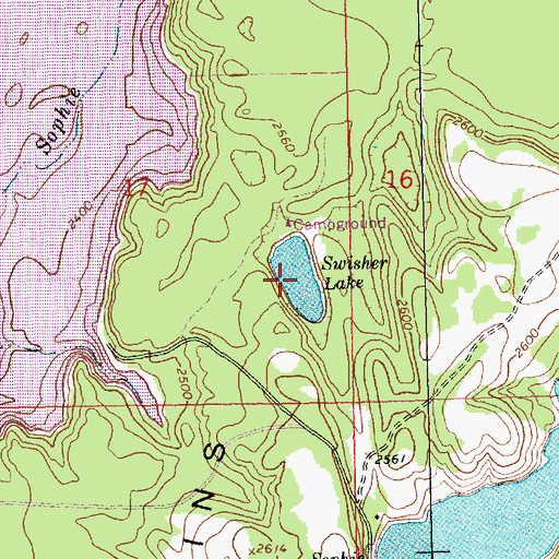 Topographic Map of Swisher Lake, MT