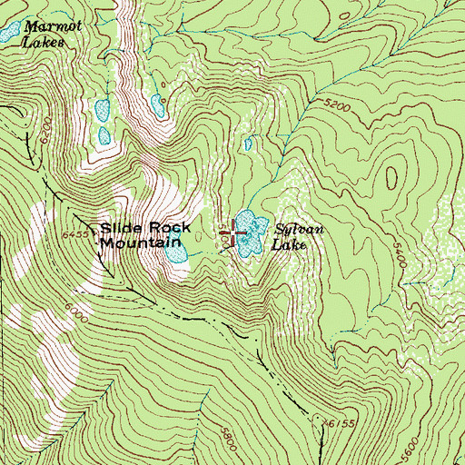 Topographic Map of Sylvan Lake, MT