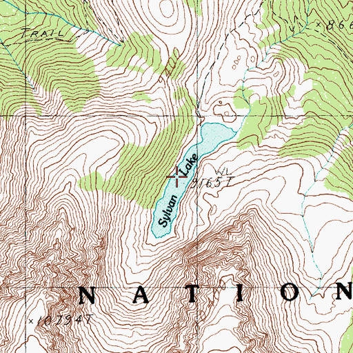Topographic Map of Lake Sylvan, MT
