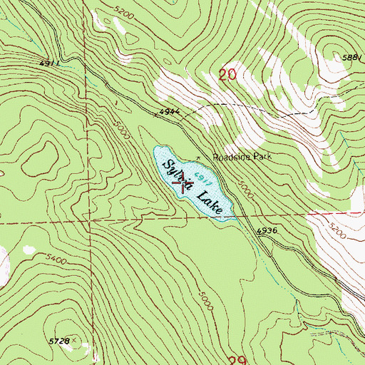 Topographic Map of Sylvia Lake, MT