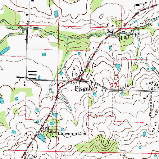 Topographic Map of Pisgah Methodist Church, AR