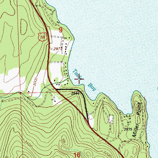 Topographic Map of Table Bay, MT