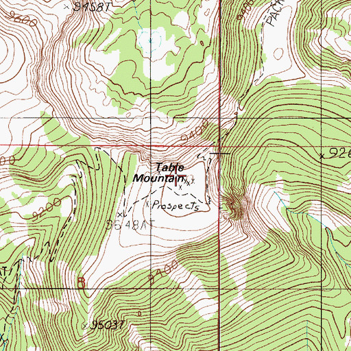 Topographic Map of Table Mountain, MT