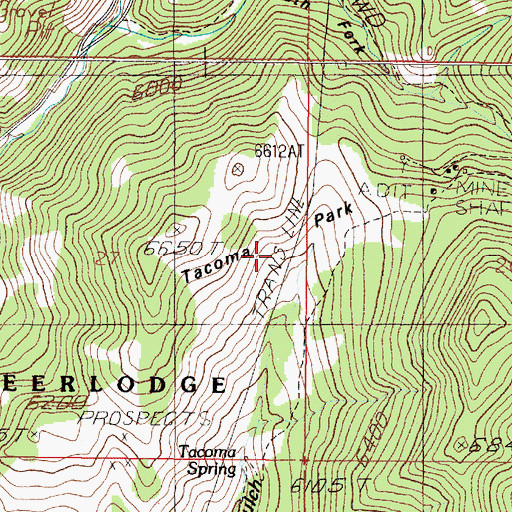 Topographic Map of Tacoma Park, MT