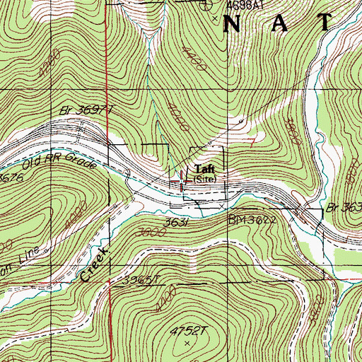Topographic Map of Taft, MT