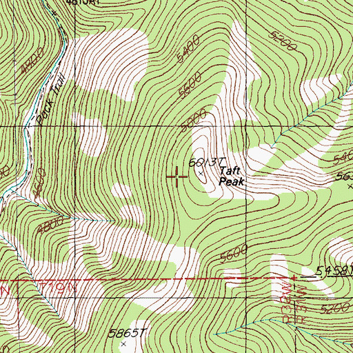 Topographic Map of Taft Peak, MT