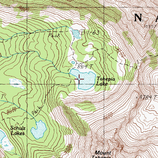 Topographic Map of Tahepia Lake, MT