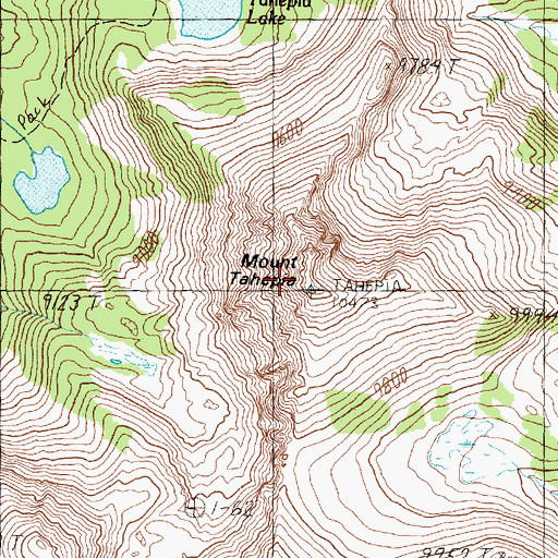 Topographic Map of Mount Tahepia, MT