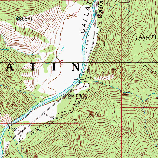 Topographic Map of Tamphery Creek, MT
