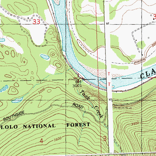 Topographic Map of Tank Creek, MT