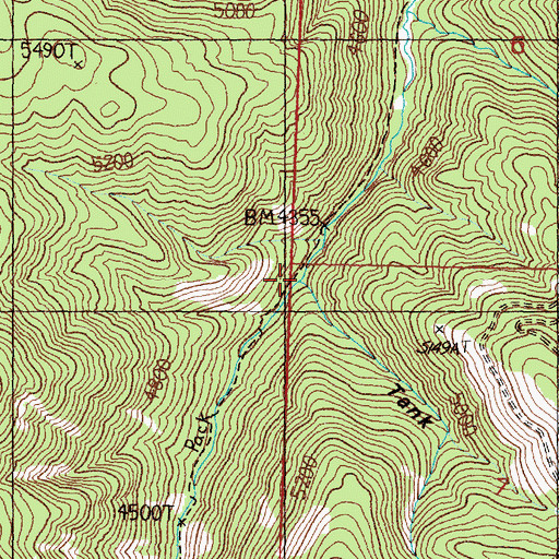 Topographic Map of Tank Gulch, MT