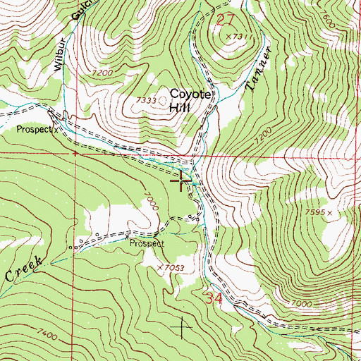 Topographic Map of Tanner Creek, MT