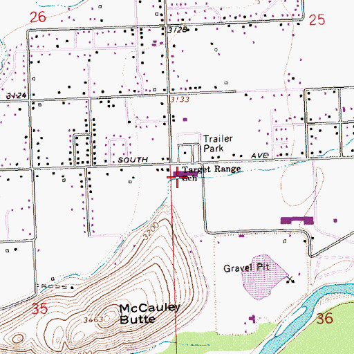 Topographic Map of Target Range School, MT