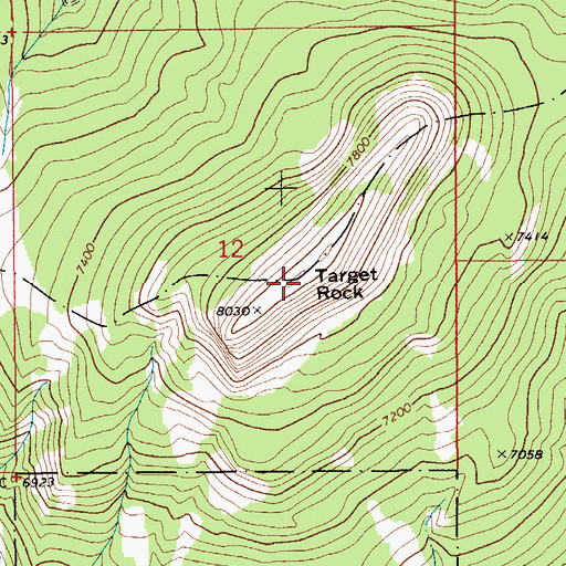 Topographic Map of Target Rock, MT