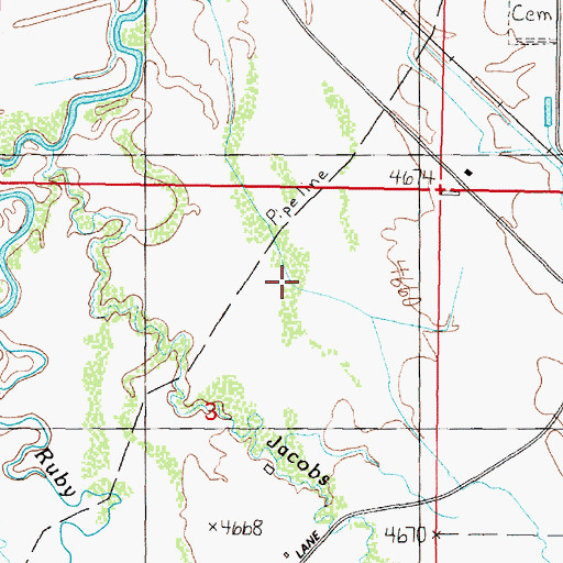 Topographic Map of Tash Drain Ditch, MT