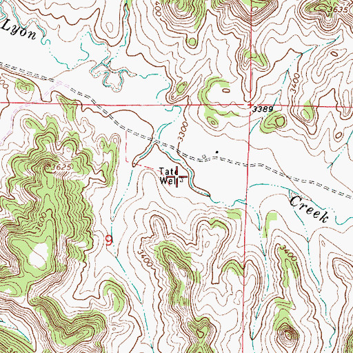 Topographic Map of Tate Well, MT
