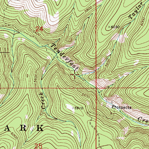 Topographic Map of Taylor Creek, MT