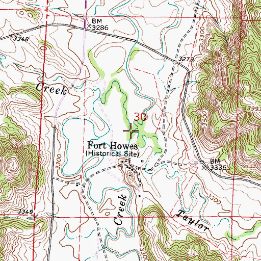 Topographic Map of Taylor Creek, MT