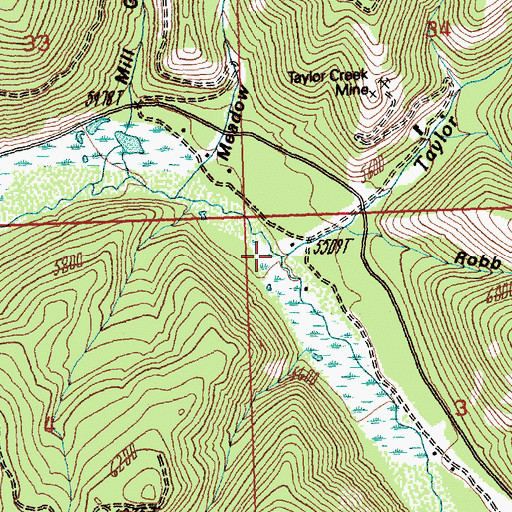 Topographic Map of Taylor Creek, MT