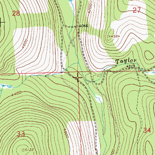 Topographic Map of Taylor Creek, MT