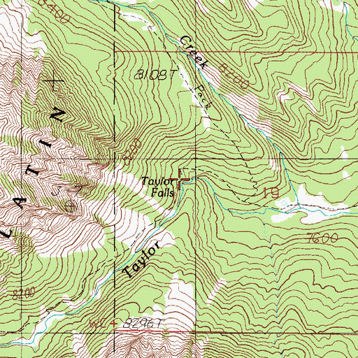 Topographic Map of Taylor Falls, MT