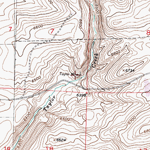 Topographic Map of Taylor Mine, MT