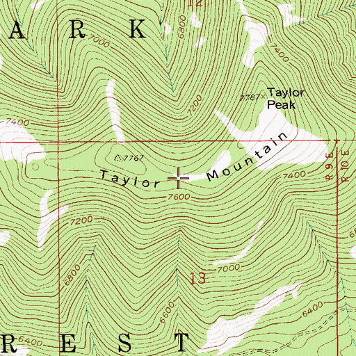 Topographic Map of Taylor Mountain, MT