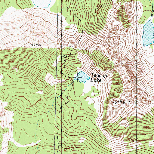 Topographic Map of Teacup Lake, MT