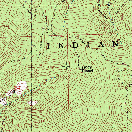 Topographic Map of Teddy Tunnel, MT