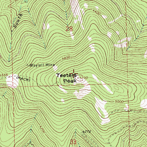 Topographic Map of Teeters Peak, MT