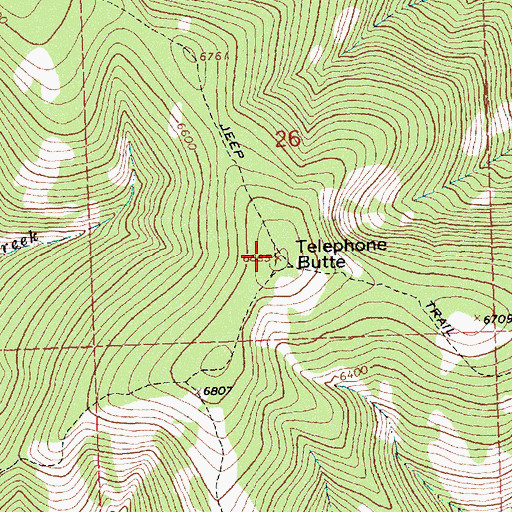 Topographic Map of Telephone Butte, MT