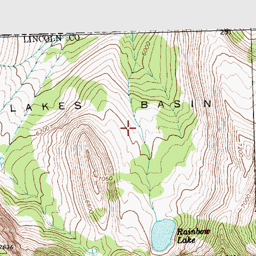 Topographic Map of Ten Lakes Basin, MT