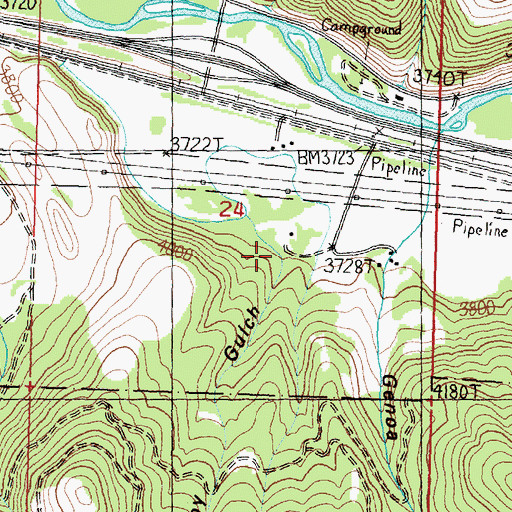 Topographic Map of Tendoy Gulch, MT